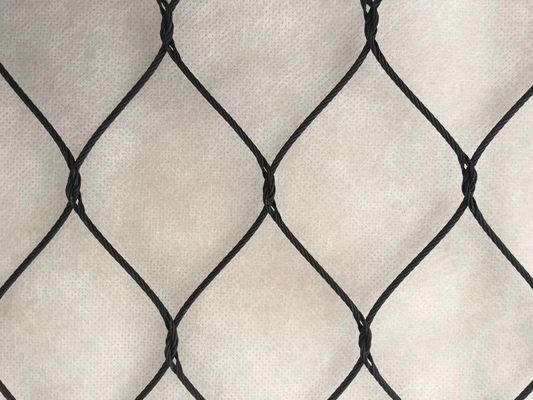 Rede de cordas de aço inoxidável de óxido negro para pássaros 7 x 7